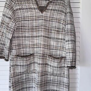 Max Studio Black and White Sheath Dress with 3/4 Sleeves for Work